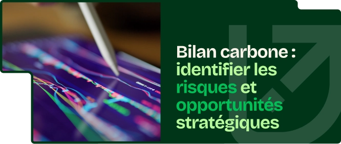 Graphique d’analyse financière illustrant l’évaluation stratégique d’un bilan carbone et l’identification des risques économiques