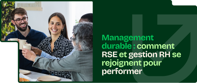 Équipe de PME échangeant autour d’un repas pour illustrer le management durable, la RSE et la gestion des ressources humaines.